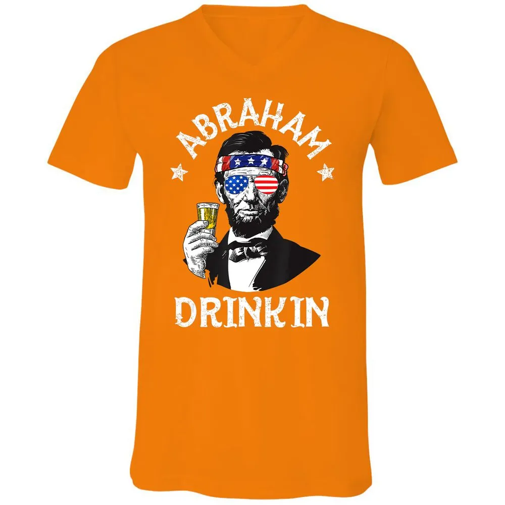 Unisex V-Neck T-Shirt - J3BXWSQ2 - Orange - 11