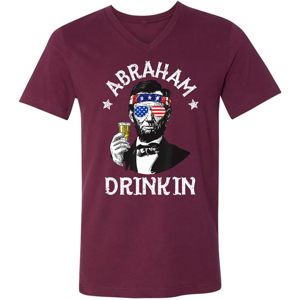 Unisex V-Neck T-Shirt - J3BXWSQ2 - Maroon - 6