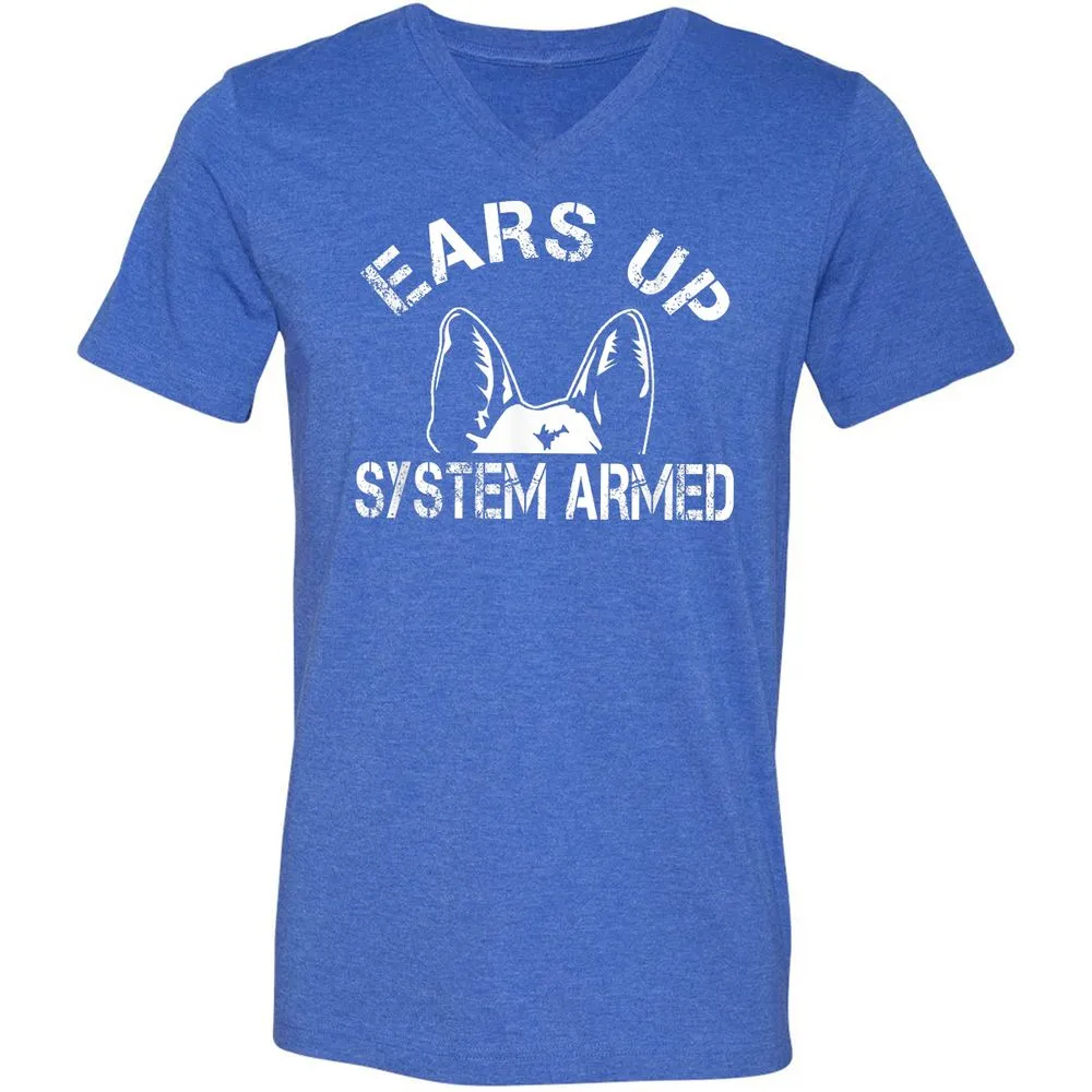 Unisex V-Neck T-Shirt - KSLTCSDA - Heather True Royal - 14