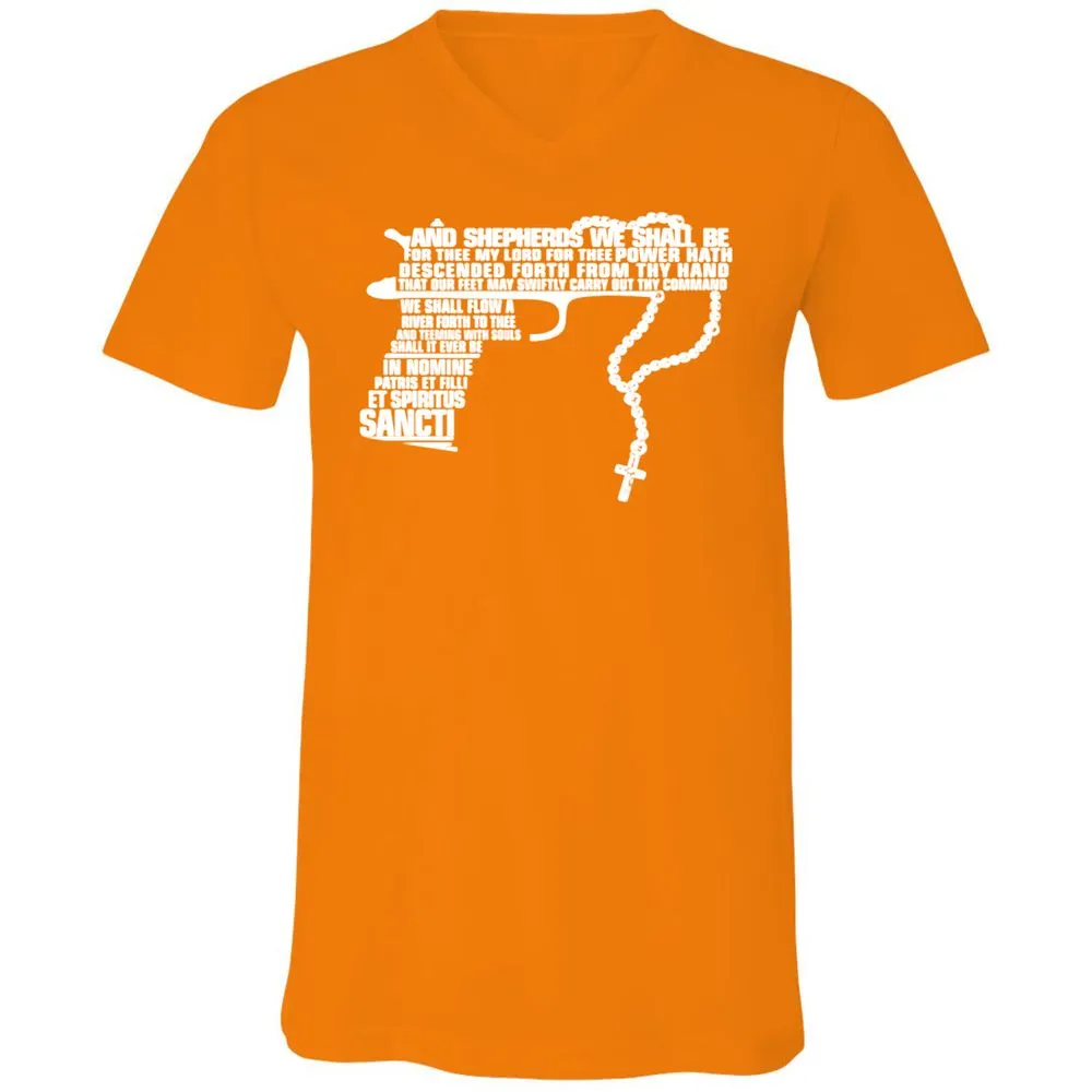 Unisex V-Neck T-Shirt - 41C1GSBZ - Orange - 11