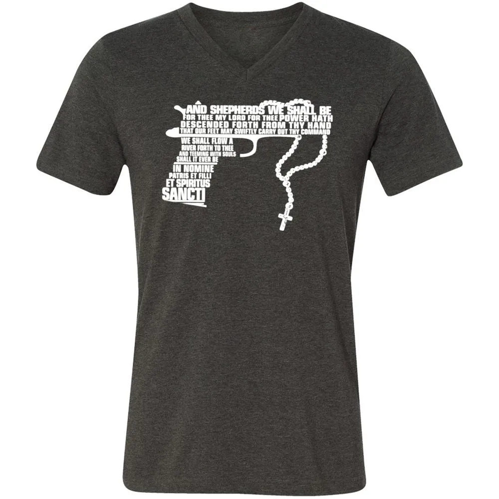 Unisex V-Neck T-Shirt - 41C1GSBZ - Dark Grey Heather - 8