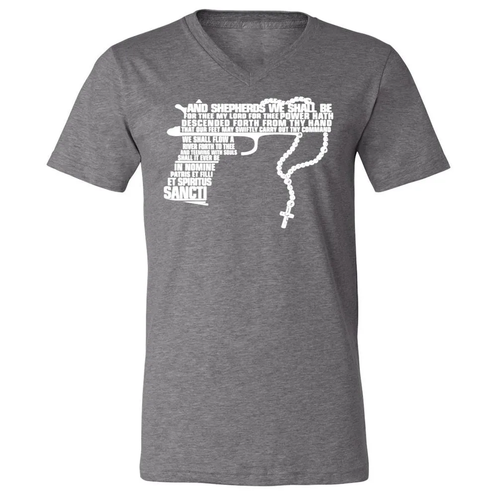 Unisex V-Neck T-Shirt - 41C1GSBZ - Deep Heather - 13