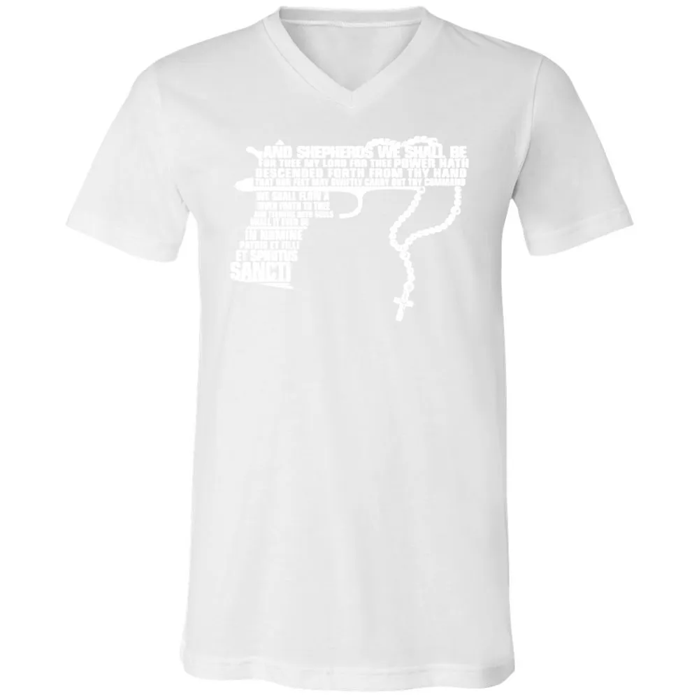 Unisex V-Neck T-Shirt - 41C1GSBZ - White - 5