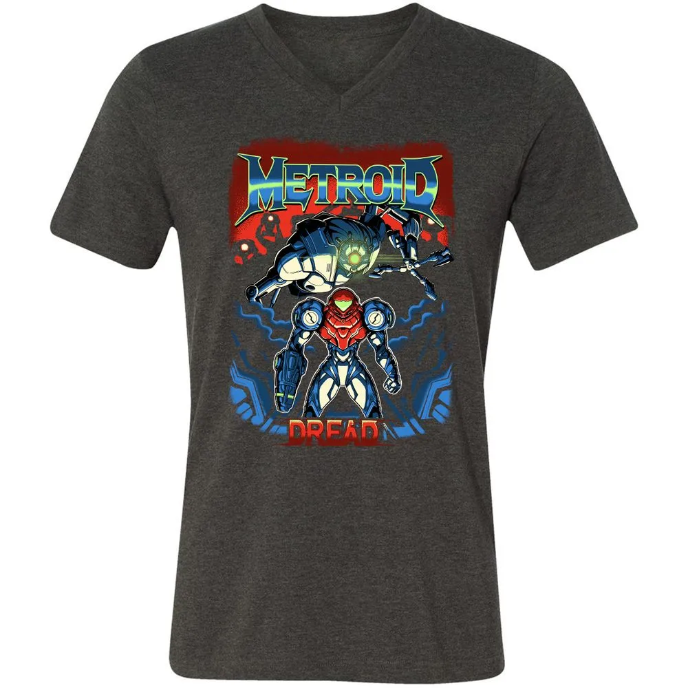 Unisex V-Neck T-Shirt - 37PHZRGR - Dark Grey Heather - 8