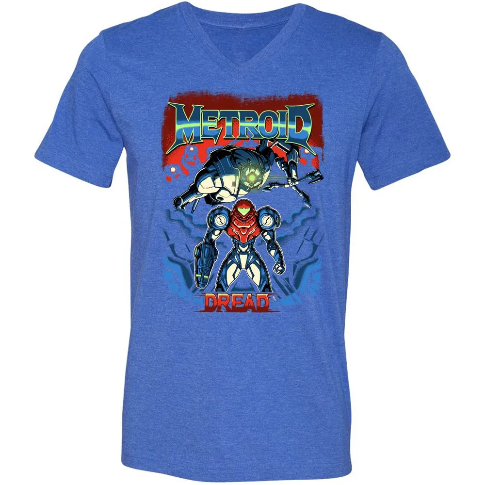 Unisex V-Neck T-Shirt - 37PHZRGR - Heather True Royal - 14