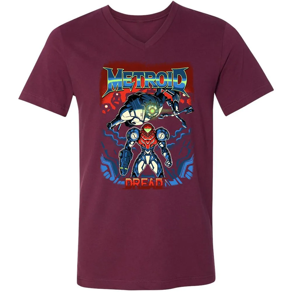 Unisex V-Neck T-Shirt - 37PHZRGR - Maroon - 6