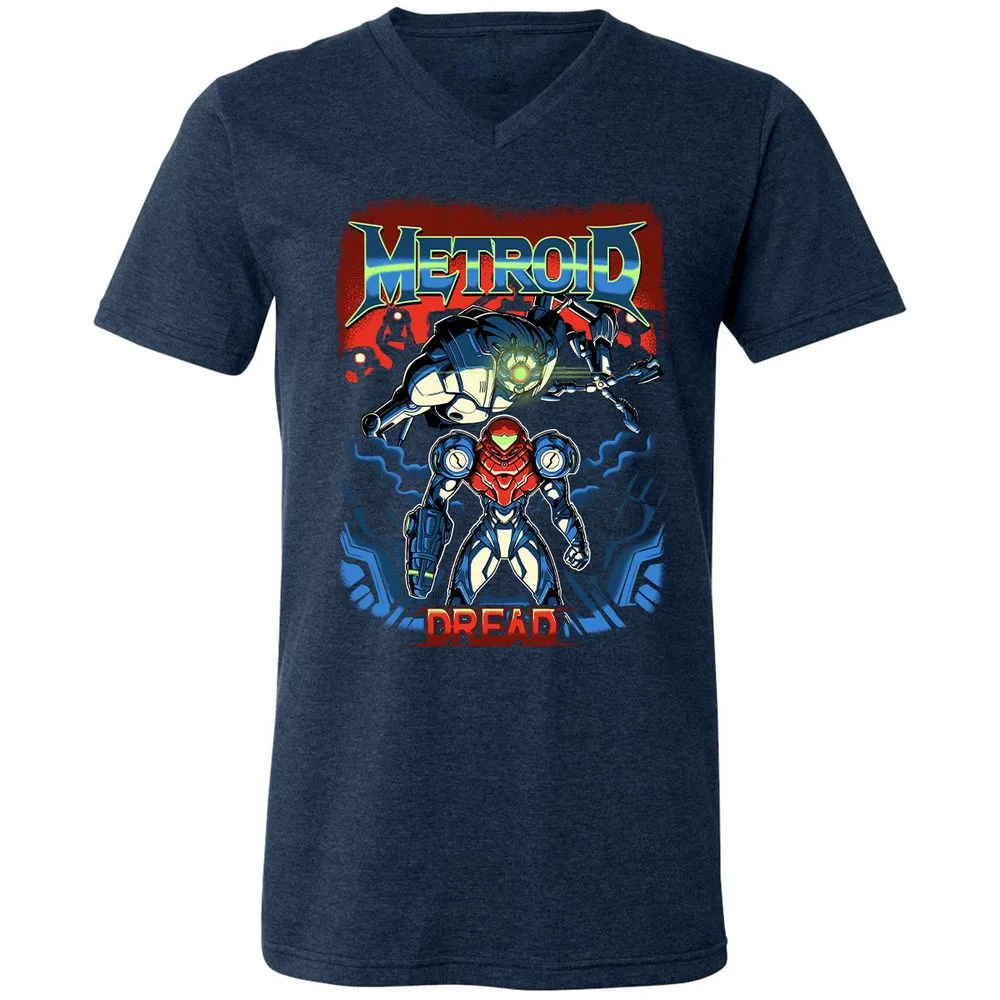Unisex V-Neck T-Shirt - 37PHZRGR - Heather Navy - 15