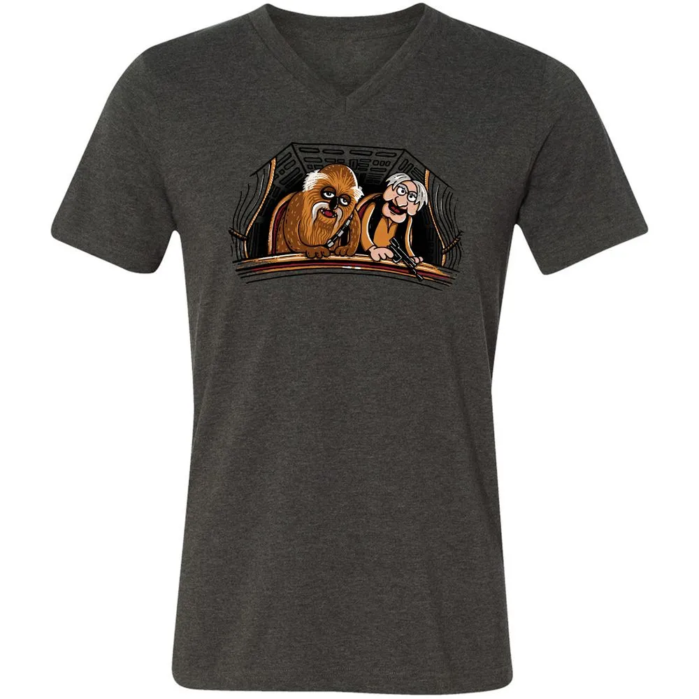Unisex V-Neck T-Shirt - R3ASTY1R - Dark Grey Heather - 8
