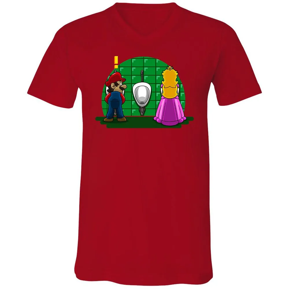 Unisex V-Neck T-Shirt - SSHLUPAG - Red - 3