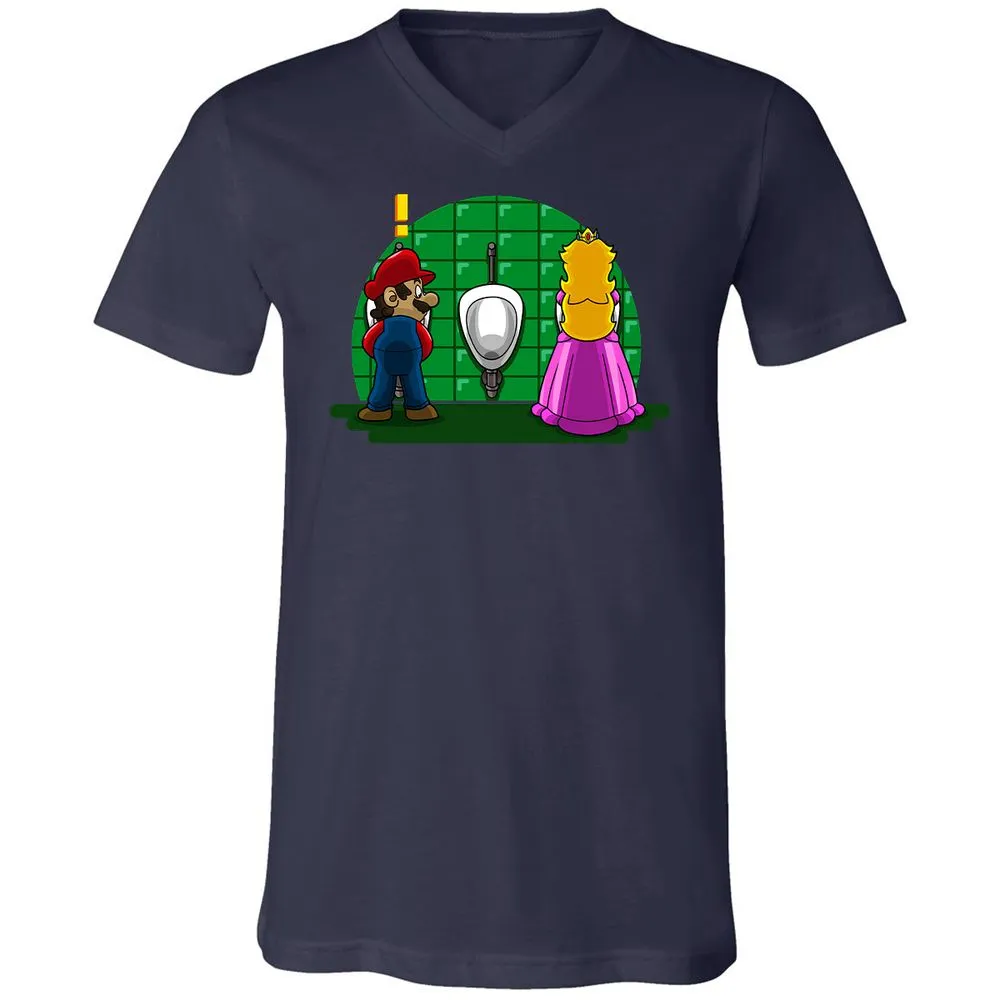 Unisex V-Neck T-Shirt - SSHLUPAG - Navy - 2