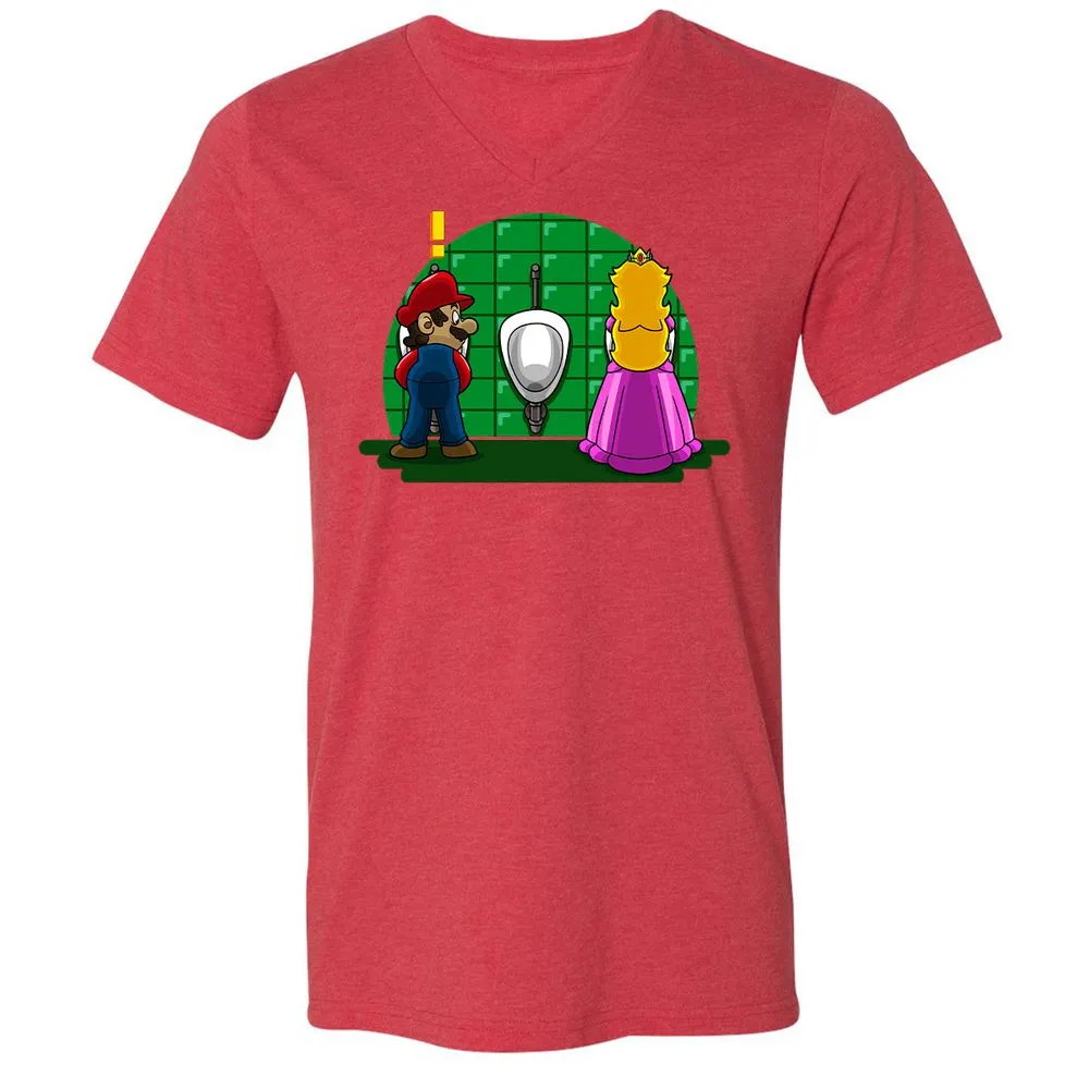Unisex V-Neck T-Shirt - SSHLUPAG - Heather Red - 16