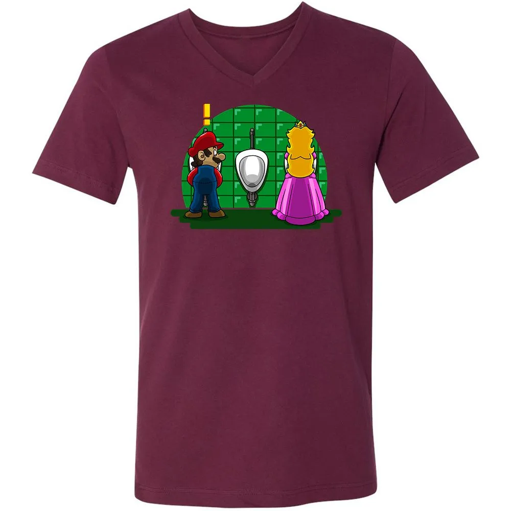 Unisex V-Neck T-Shirt - SSHLUPAG - Maroon - 6