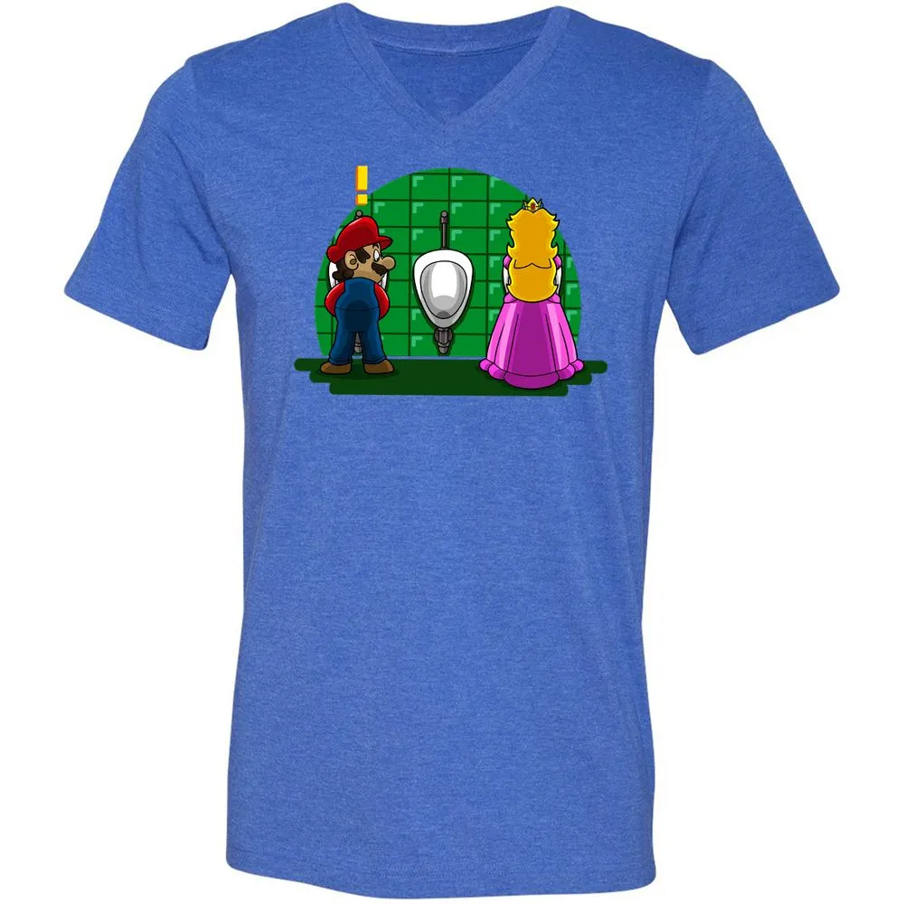 Unisex V-Neck T-Shirt - SSHLUPAG - Heather True Royal - 14