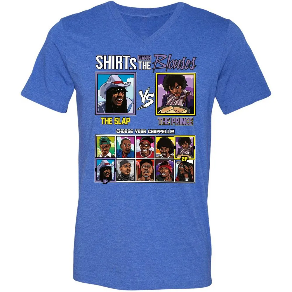 Unisex V-Neck T-Shirt - JFH958CB - Heather True Royal - 14