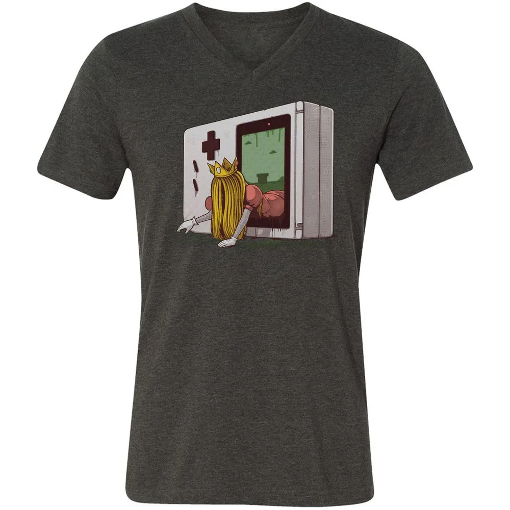 Unisex V-Neck T-Shirt - 56XWS7CM - Dark Grey Heather - 8