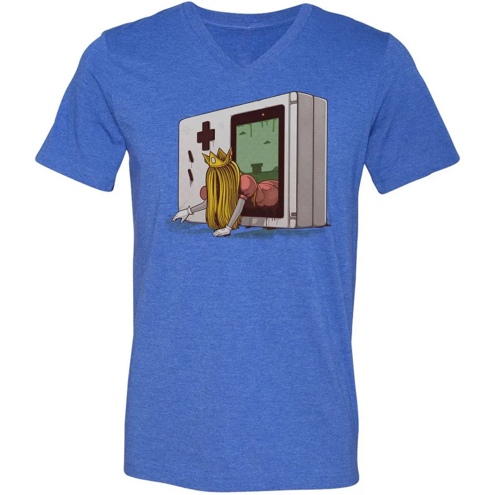 Unisex V-Neck T-Shirt - 56XWS7CM - Heather True Royal - 14