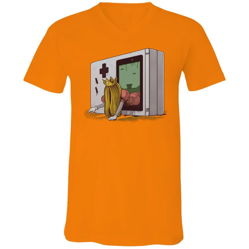Unisex V-Neck T-Shirt - 56XWS7CM - Orange - 11