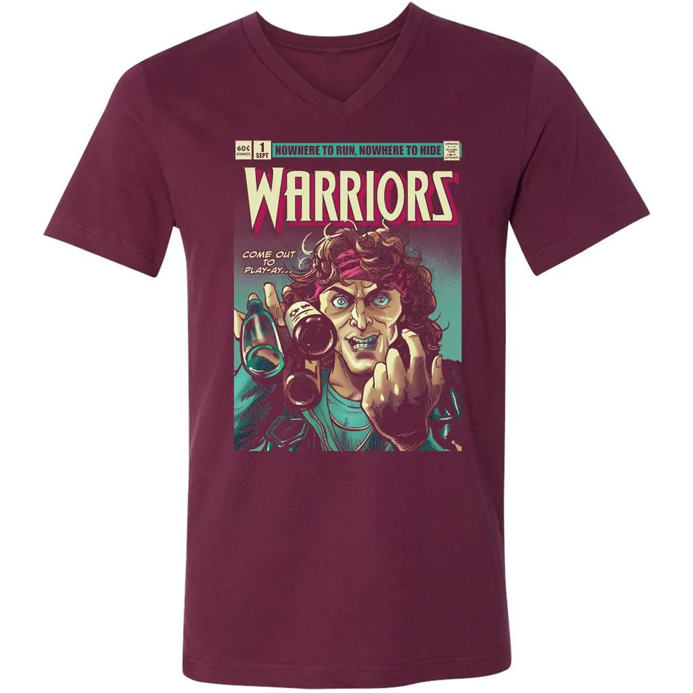 Unisex V-Neck T-Shirt - UE4J8LM5 - Maroon - 6