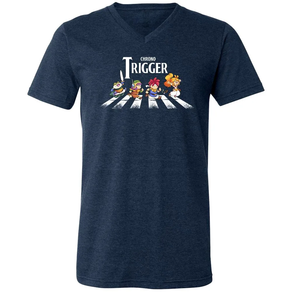 Unisex V-Neck T-Shirt - A8PS1XJ5 - Heather Navy - 15