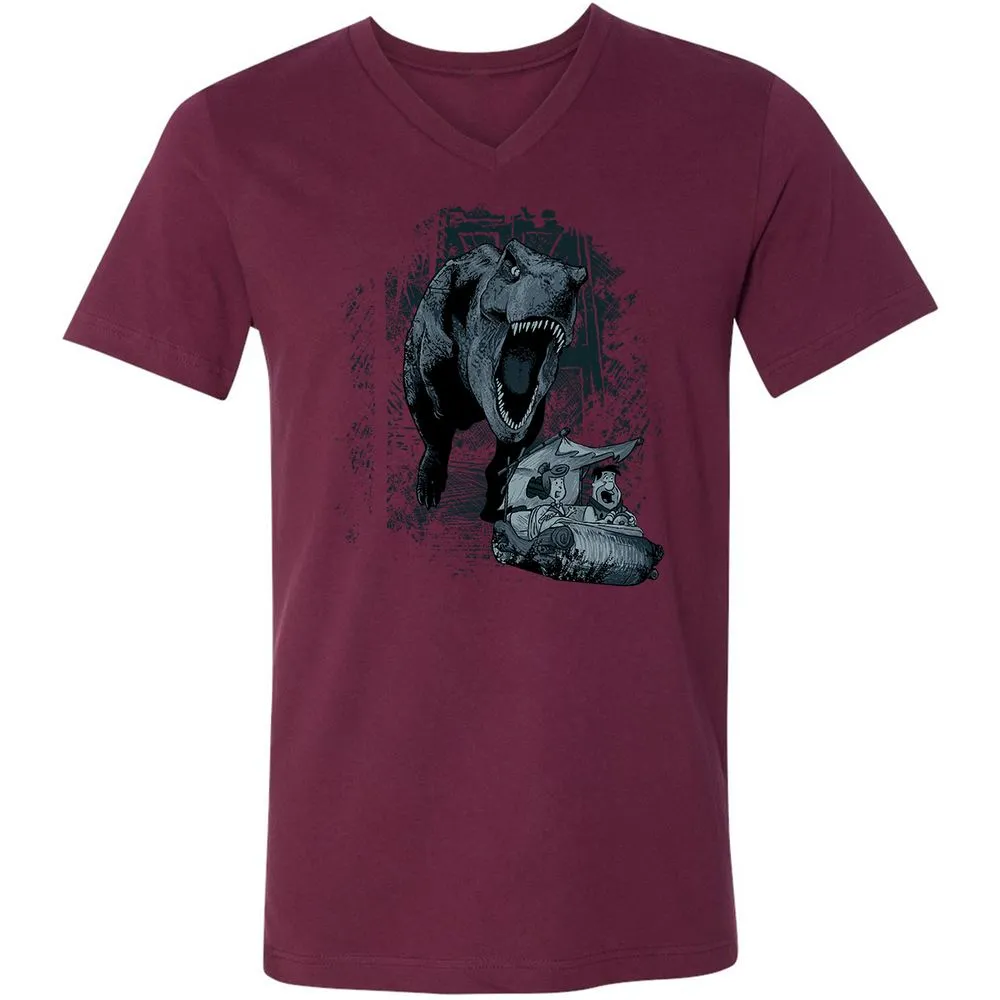Unisex V-Neck T-Shirt - JED8Y4XD - Maroon - 6