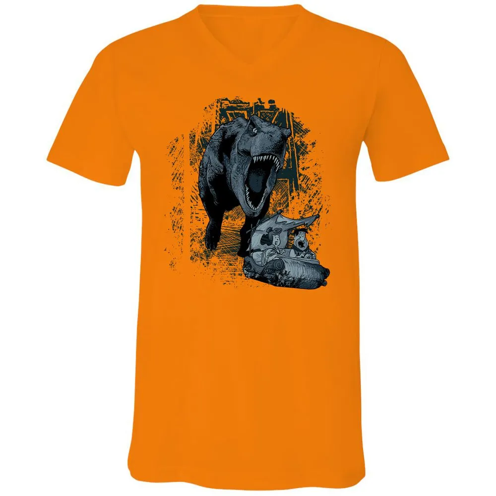 Unisex V-Neck T-Shirt - JED8Y4XD - Orange - 11