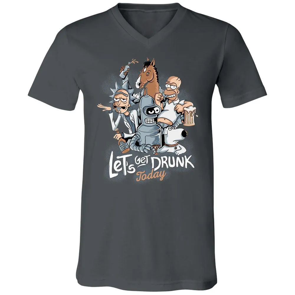 Unisex V-Neck T-Shirt - 7X55F3FL - Asphalt - 12