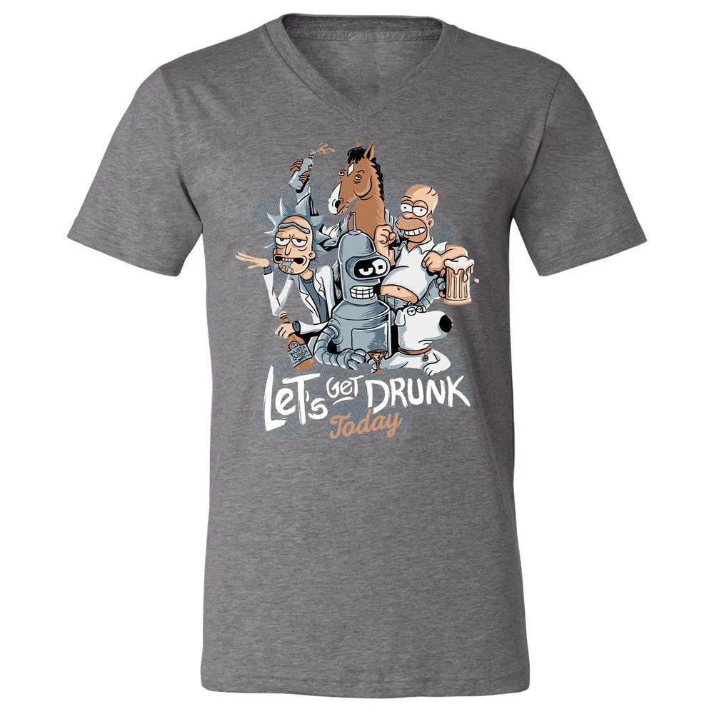 Unisex V-Neck T-Shirt - 7X55F3FL - Deep Heather - 13