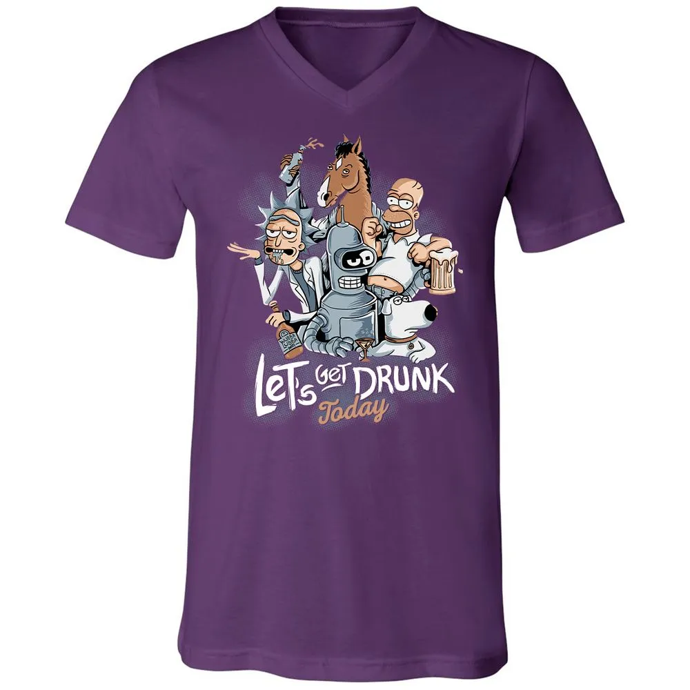 Unisex V-Neck T-Shirt - 7X55F3FL - Team Purple - 9