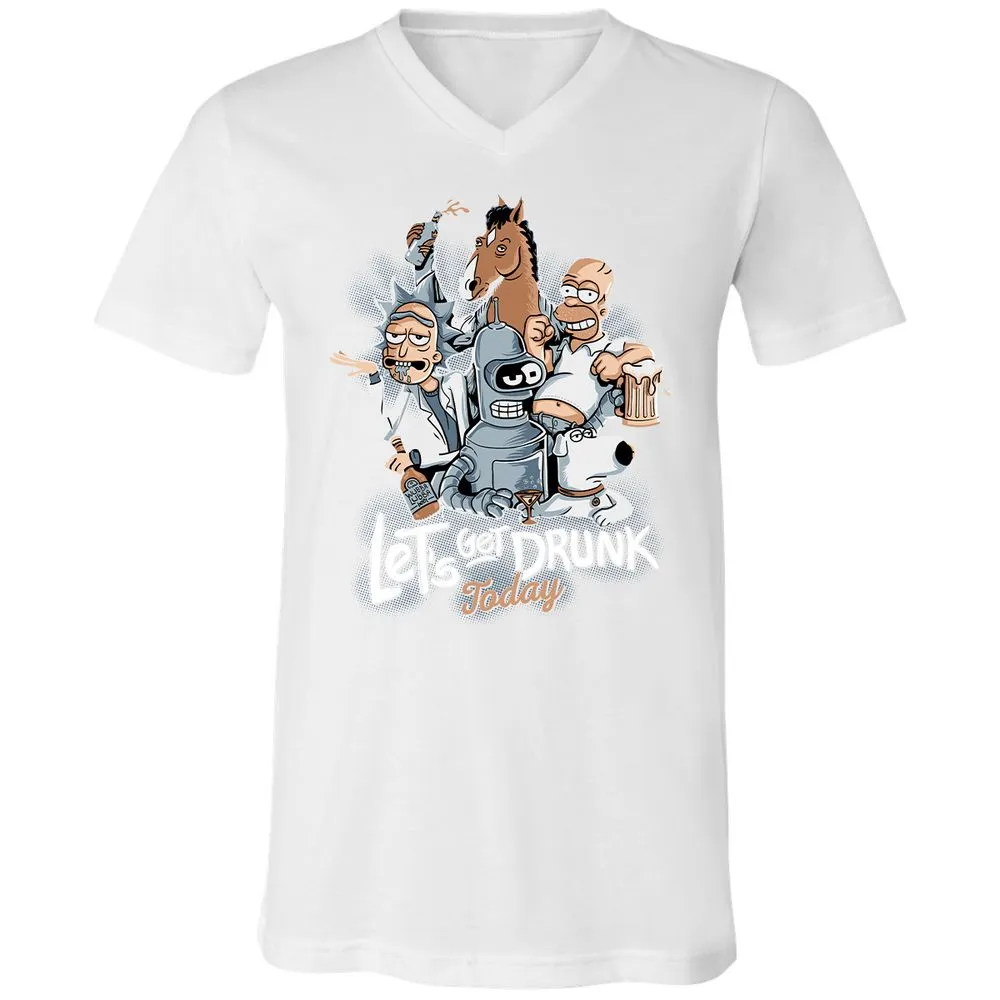 Unisex V-Neck T-Shirt - 7X55F3FL - White - 5