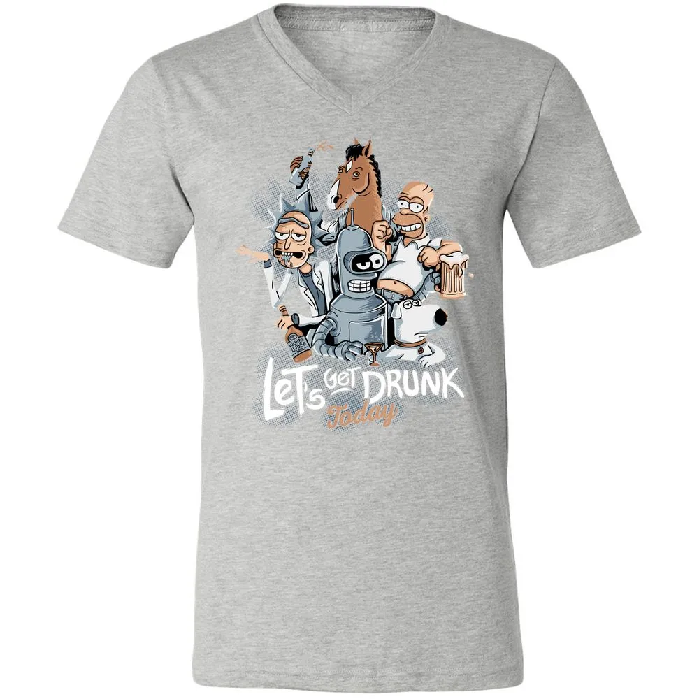 Unisex V-Neck T-Shirt - 7X55F3FL - Athletic Heather - 7