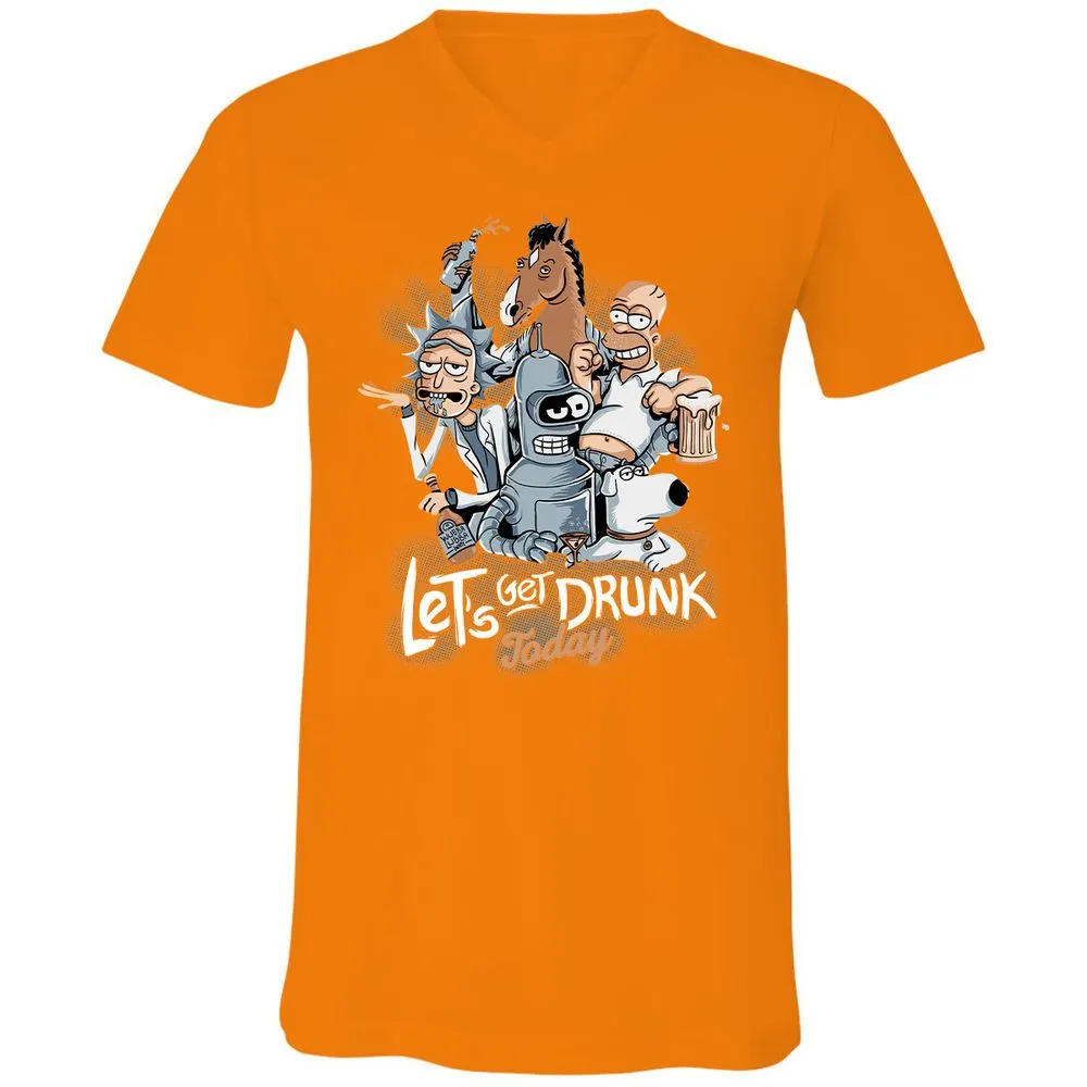 Unisex V-Neck T-Shirt - 7X55F3FL - Orange - 11