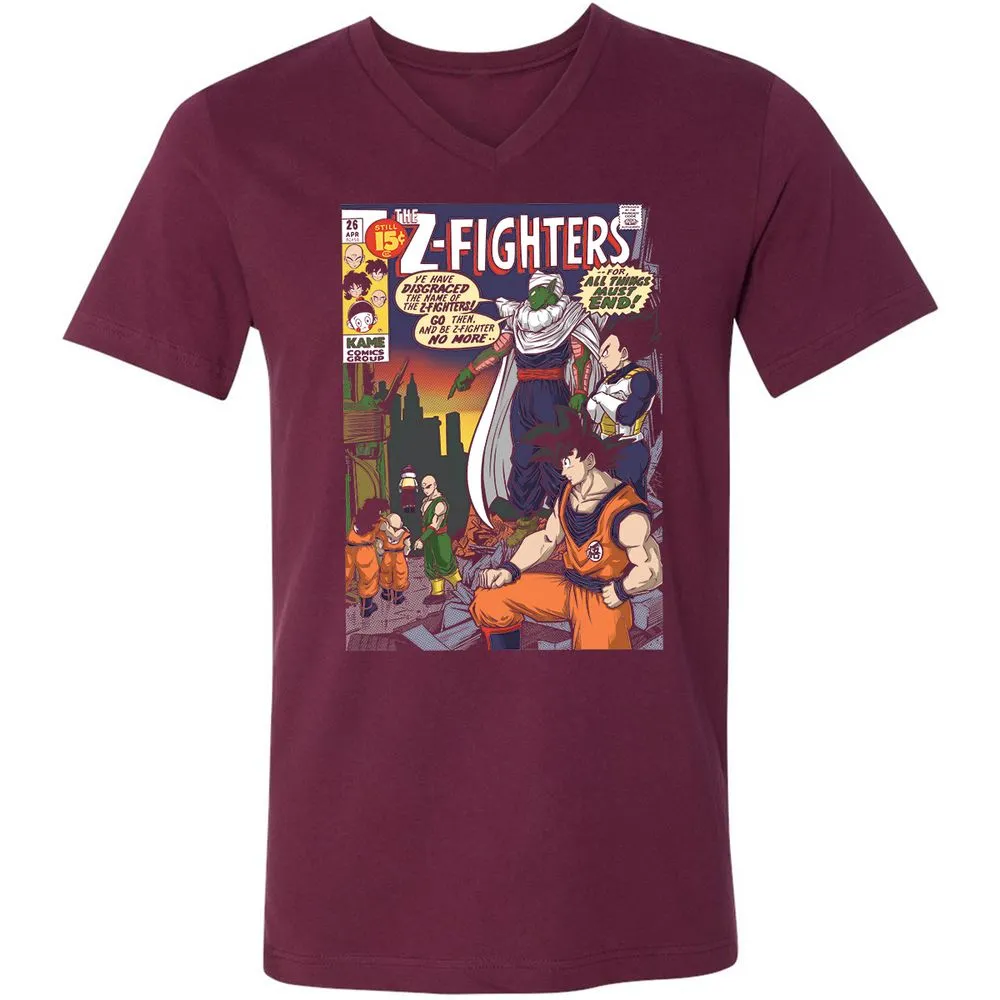 Unisex V-Neck T-Shirt - 8SUQC3H9 - Maroon - 6