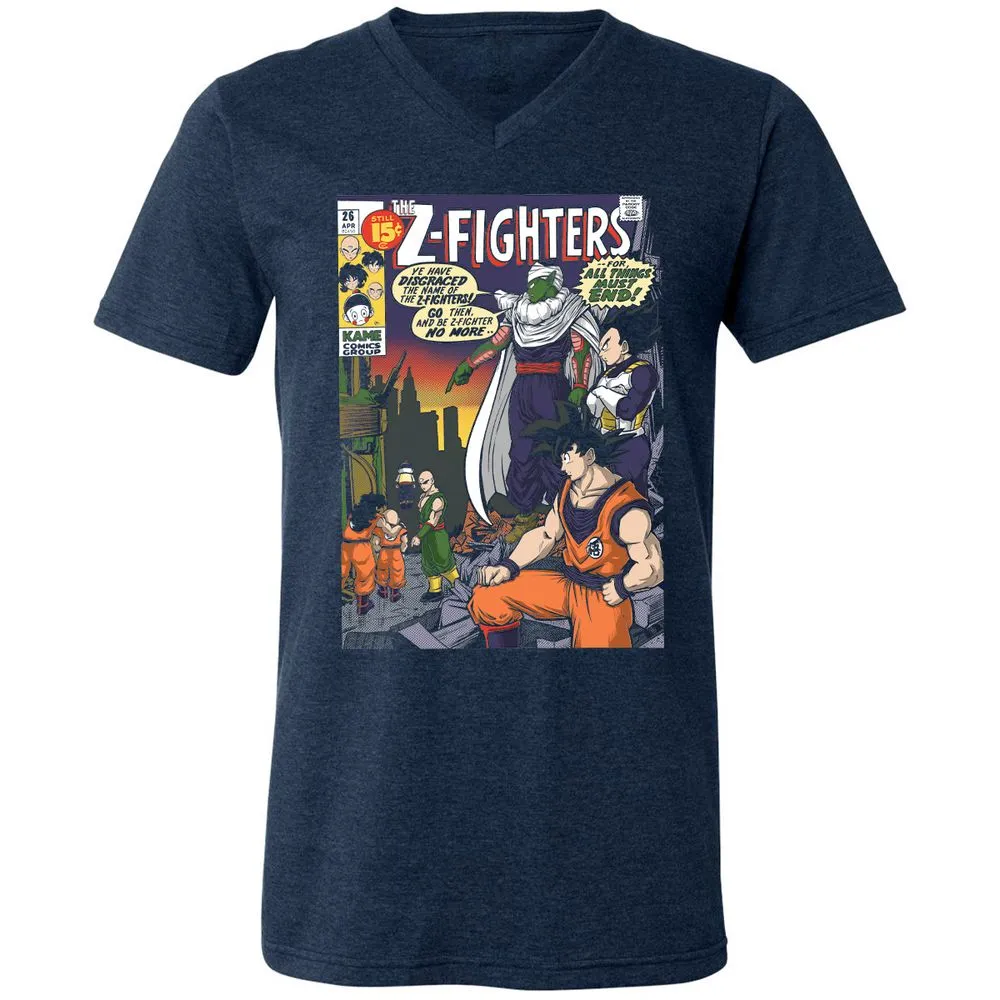Unisex V-Neck T-Shirt - 8SUQC3H9 - Heather Navy - 15