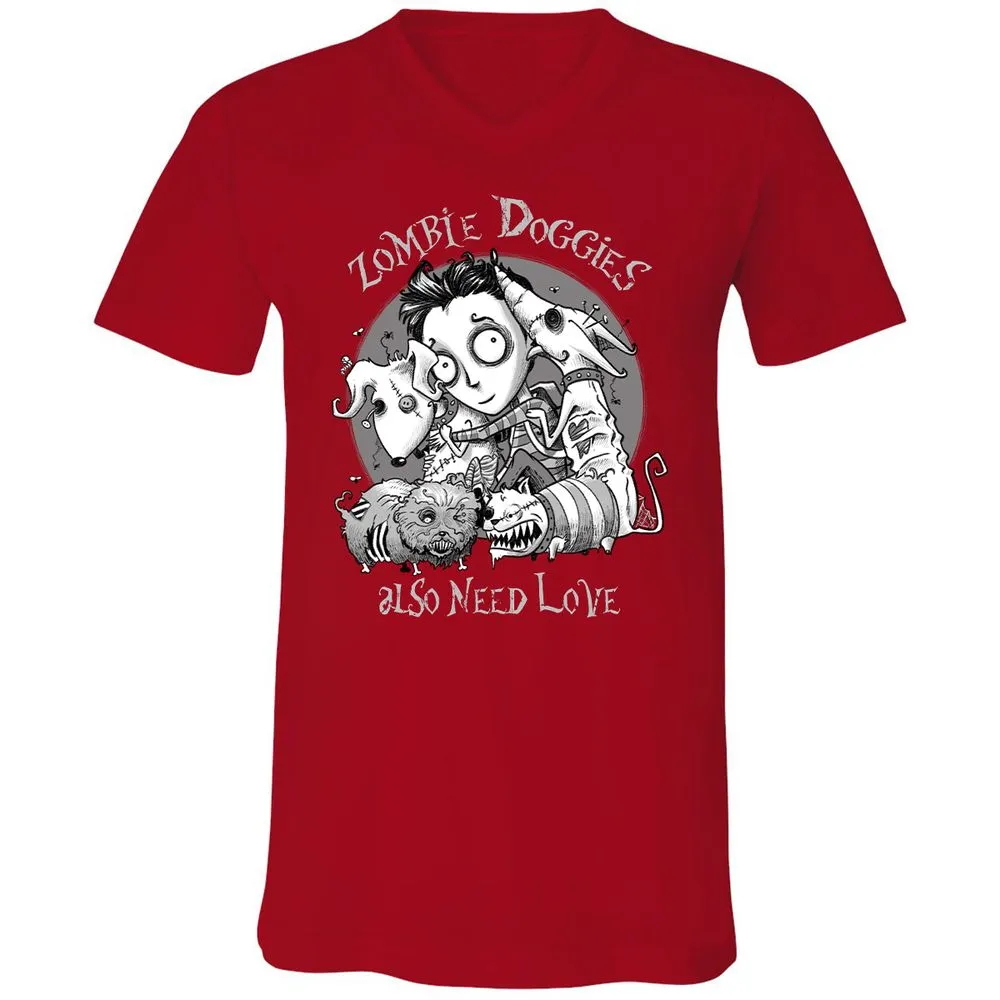 Unisex V-Neck T-Shirt - W2ARTKF4 - Red - 3