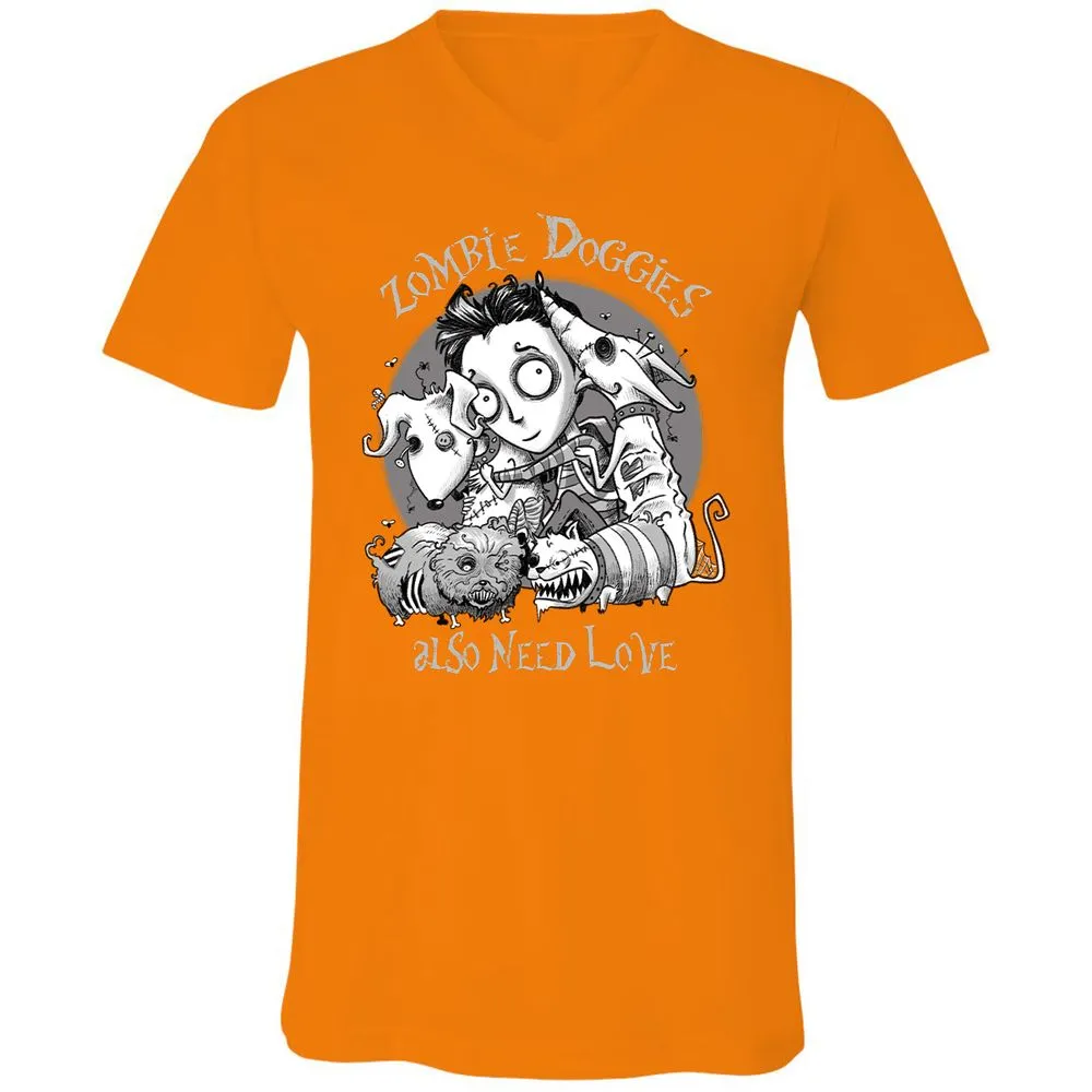 Unisex V-Neck T-Shirt - W2ARTKF4 - Orange - 11