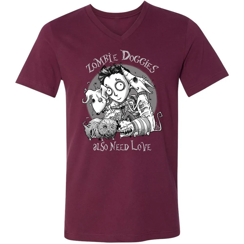 Unisex V-Neck T-Shirt - W2ARTKF4 - Maroon - 6