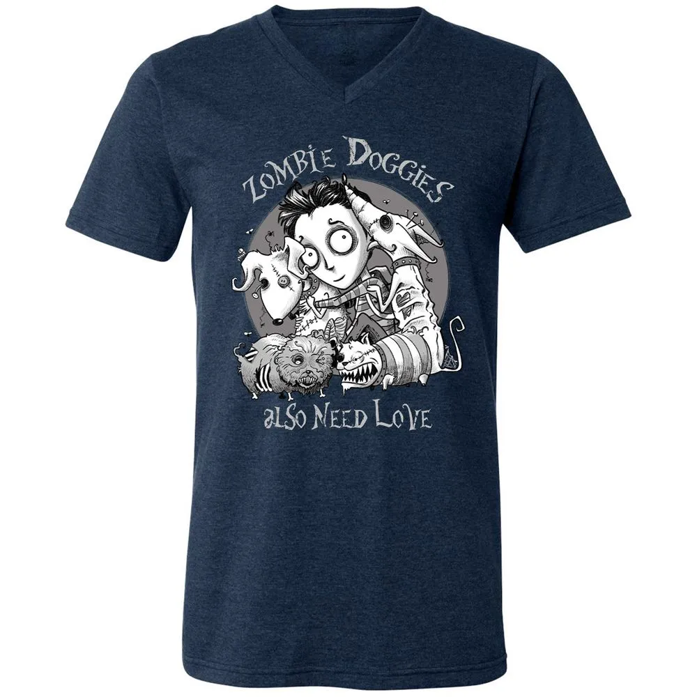 Unisex V-Neck T-Shirt - W2ARTKF4 - Heather Navy - 15