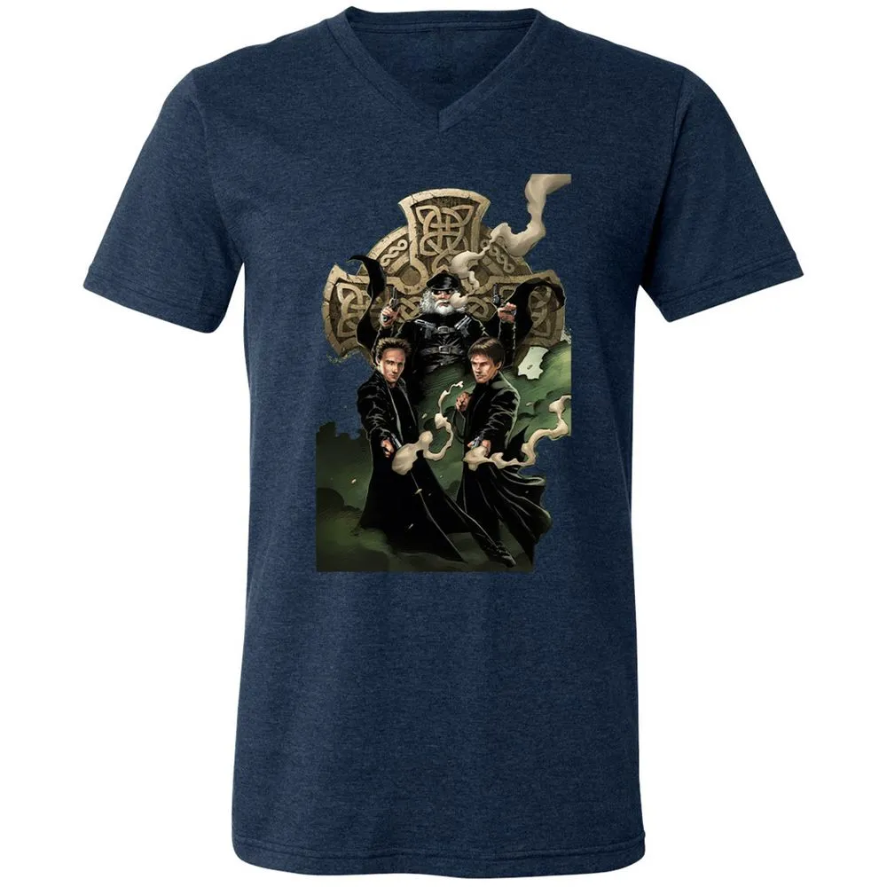 Unisex V-Neck T-Shirt - 6LBP9EX1 - Heather Navy - 15