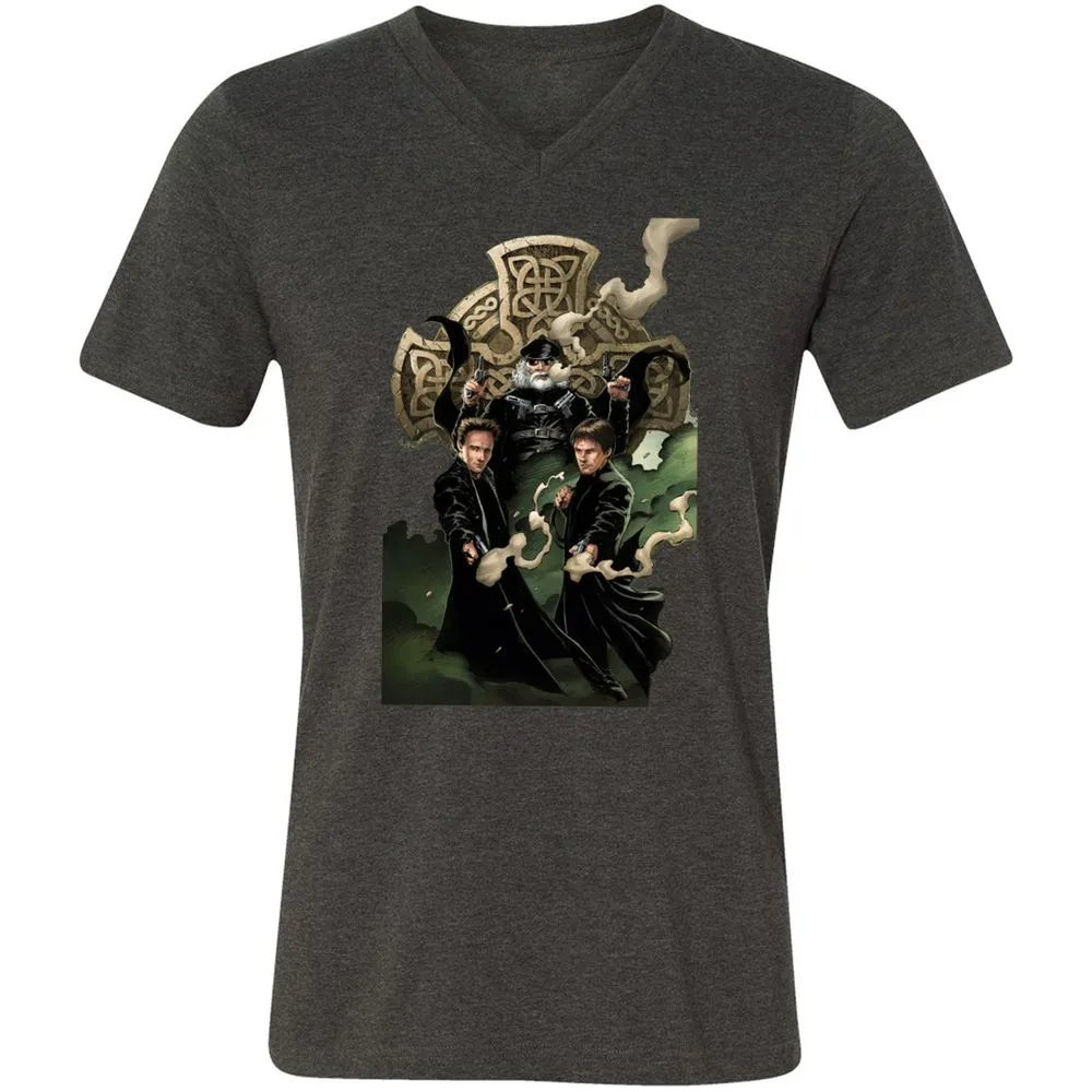 Unisex V-Neck T-Shirt - 6LBP9EX1 - Dark Grey Heather - 8