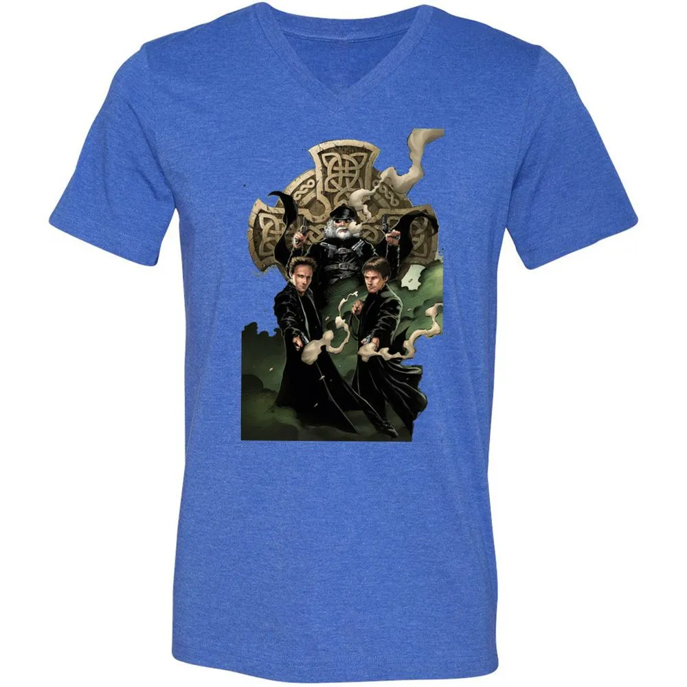 Unisex V-Neck T-Shirt - 6LBP9EX1 - Heather True Royal - 14