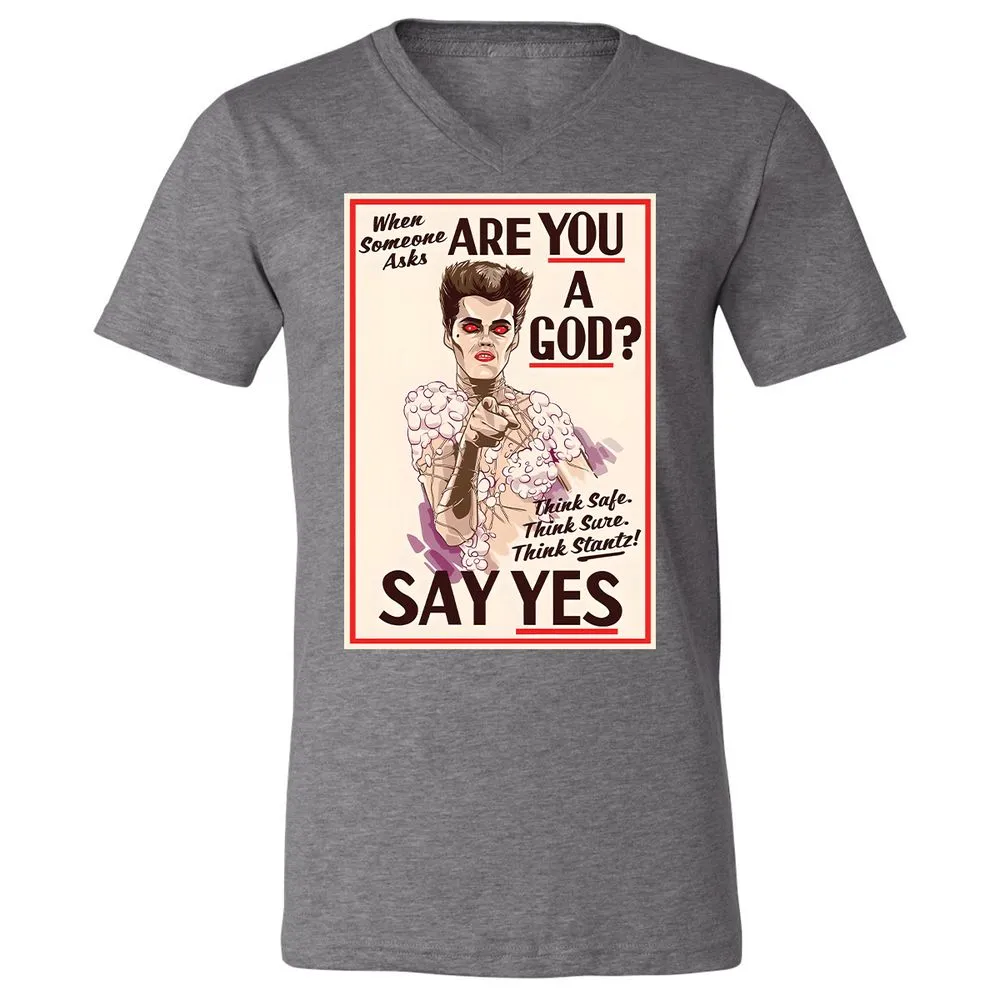 Unisex V-Neck T-Shirt - YN2QCG18 - Deep Heather - 13