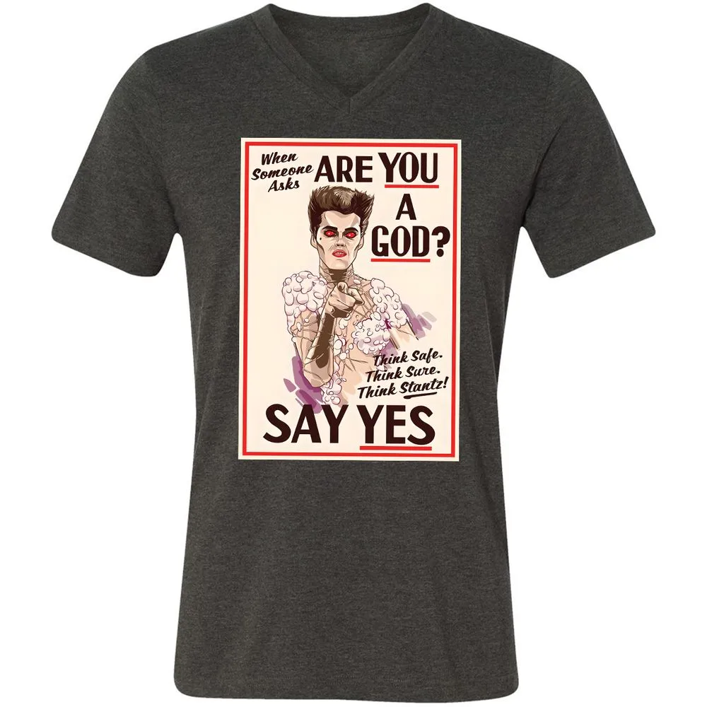 Unisex V-Neck T-Shirt - YN2QCG18 - Dark Grey Heather - 8