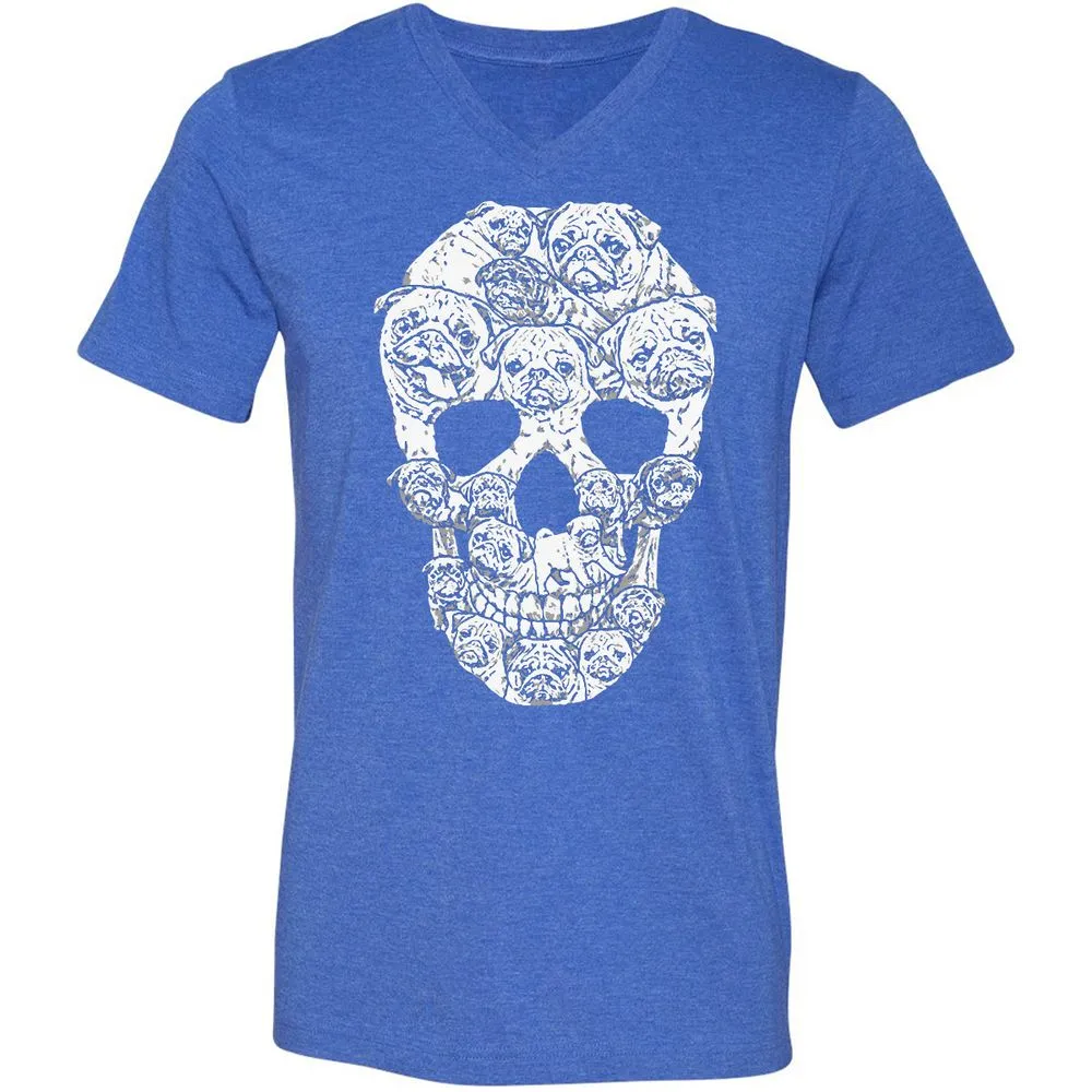 Unisex V-Neck T-Shirt - 5YYCGDZH - Heather True Royal - 14