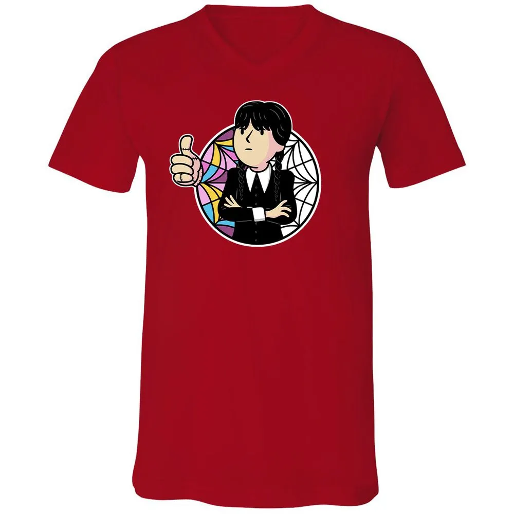 Unisex V-Neck T-Shirt - EDTXFLKL - Red - 3