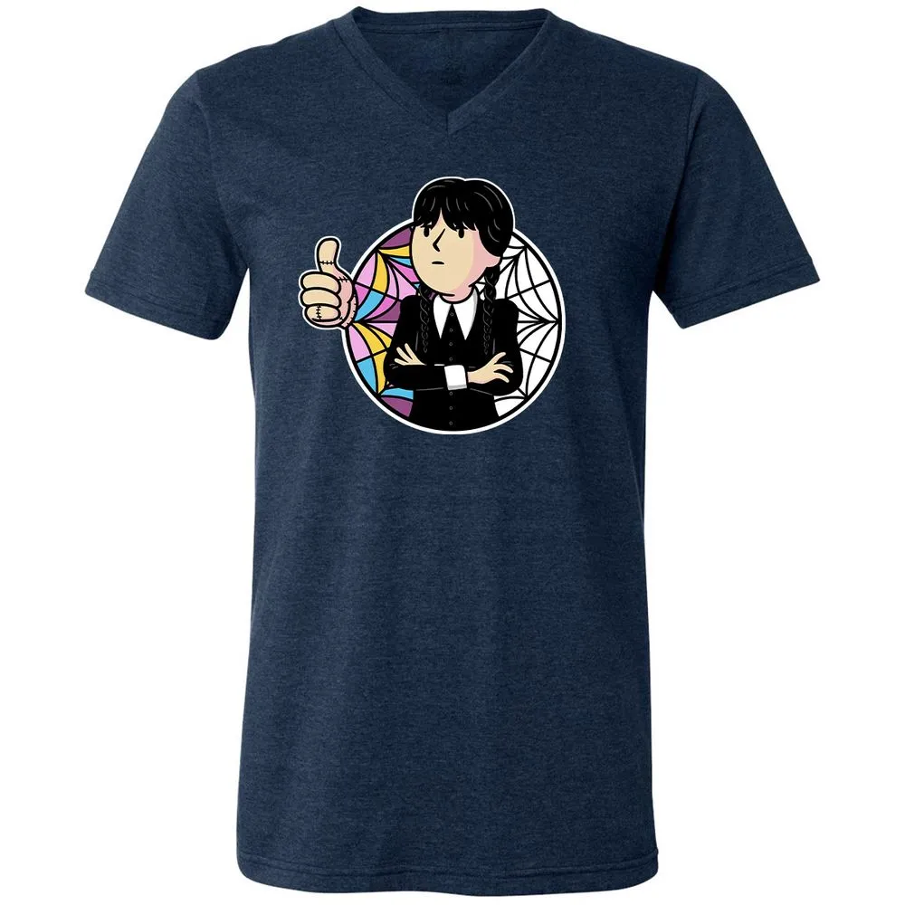 Unisex V-Neck T-Shirt - EDTXFLKL - Heather Navy - 15
