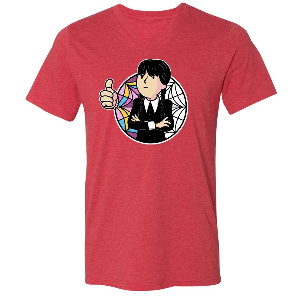 Unisex V-Neck T-Shirt - EDTXFLKL - Heather Red - 16