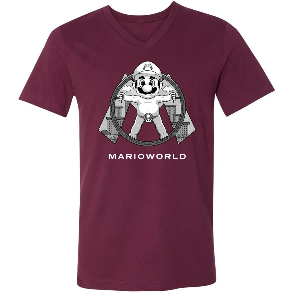 Unisex V-Neck T-Shirt - QM9CYN89 - Maroon - 6