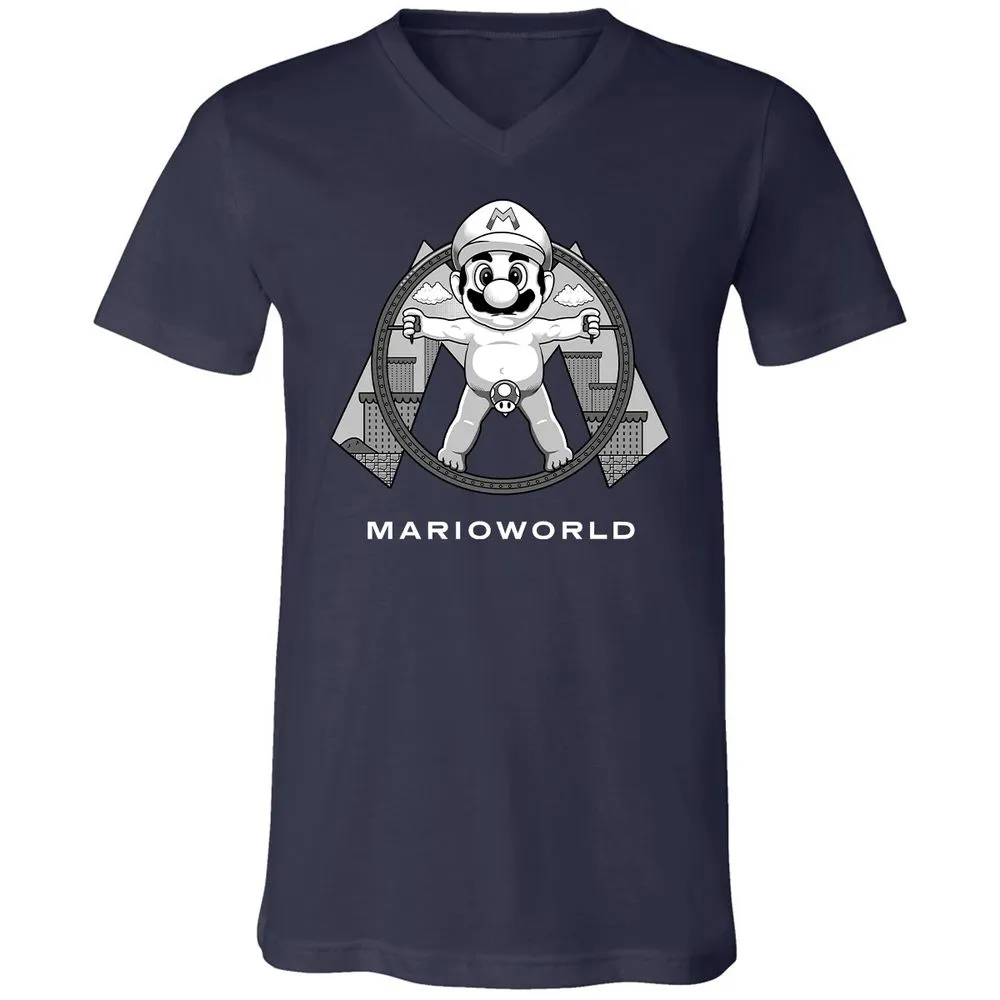 Unisex V-Neck T-Shirt - QM9CYN89 - Navy - 2