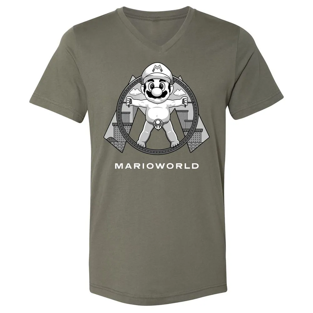 Unisex V-Neck T-Shirt - QM9CYN89 - Military Green - 10