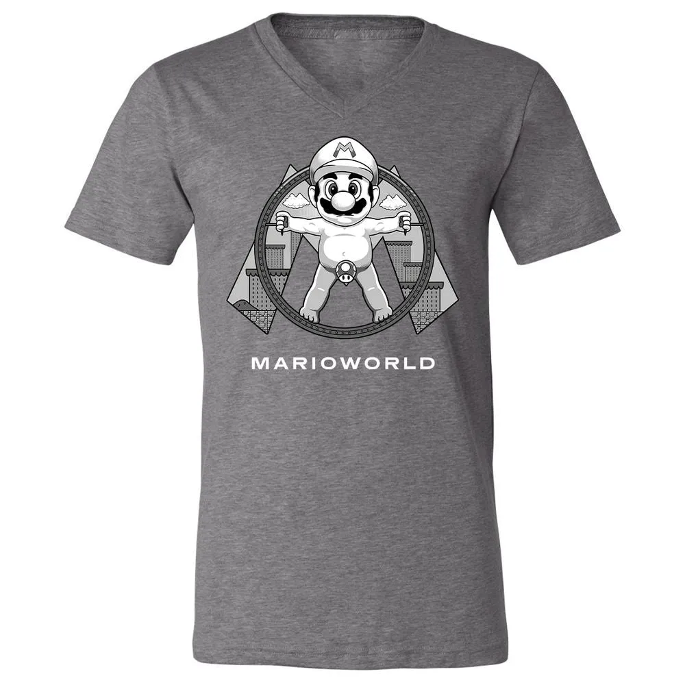 Unisex V-Neck T-Shirt - QM9CYN89 - Deep Heather - 13